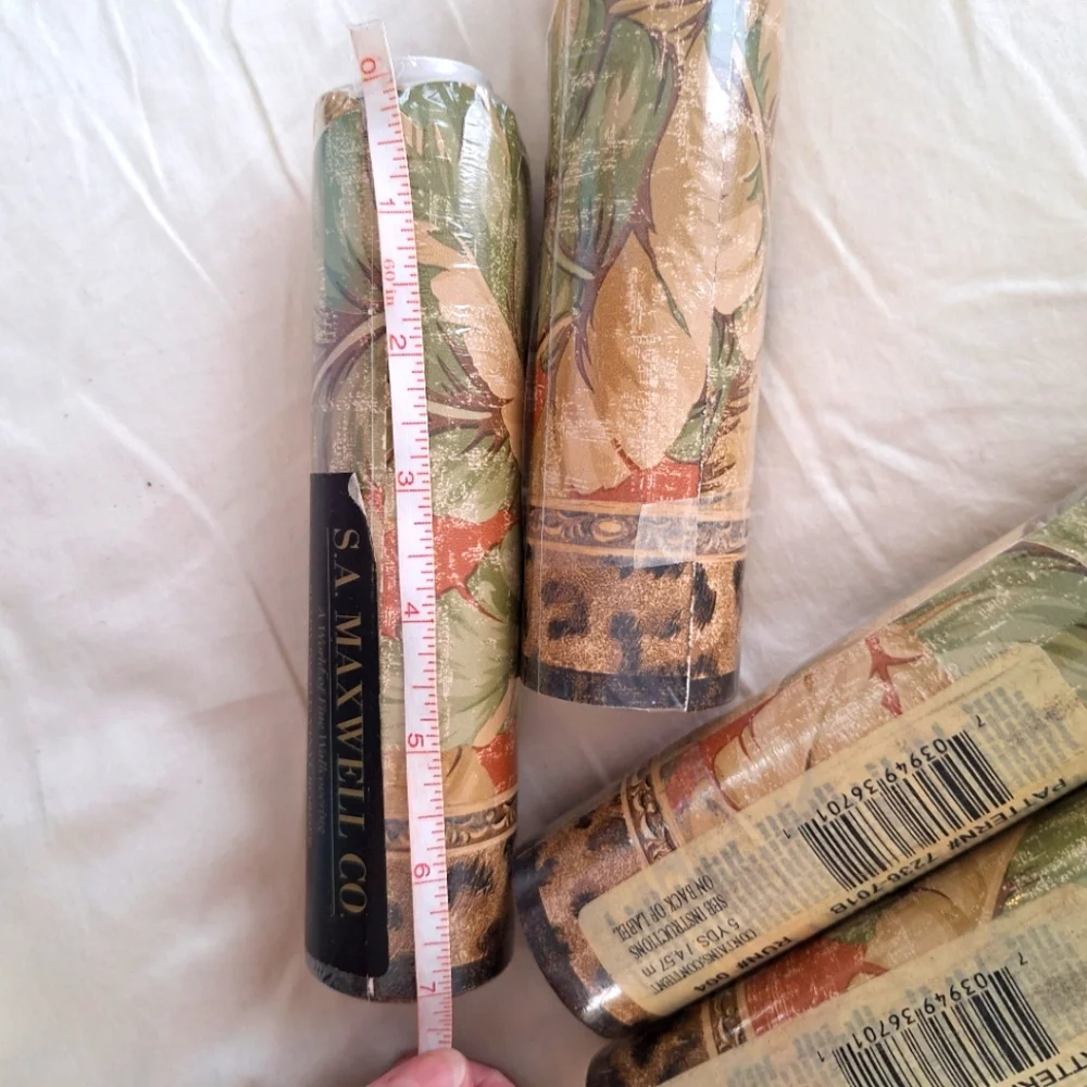 Vtg Wallpaper Border SA Maxwell Co Animal Print & Palm Fronds 7
